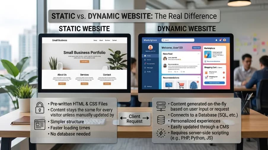 Static vs Dynamic Website: Pros, Cons & Costs