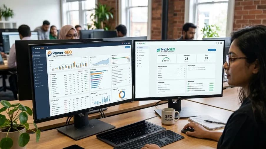 Power-SEO vs Next-SEO comparison infographic for Next.js SEO tools