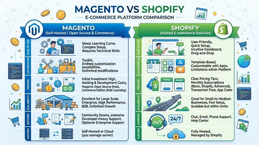 Magento vs Shopify for Enterprise eCommerce Explained