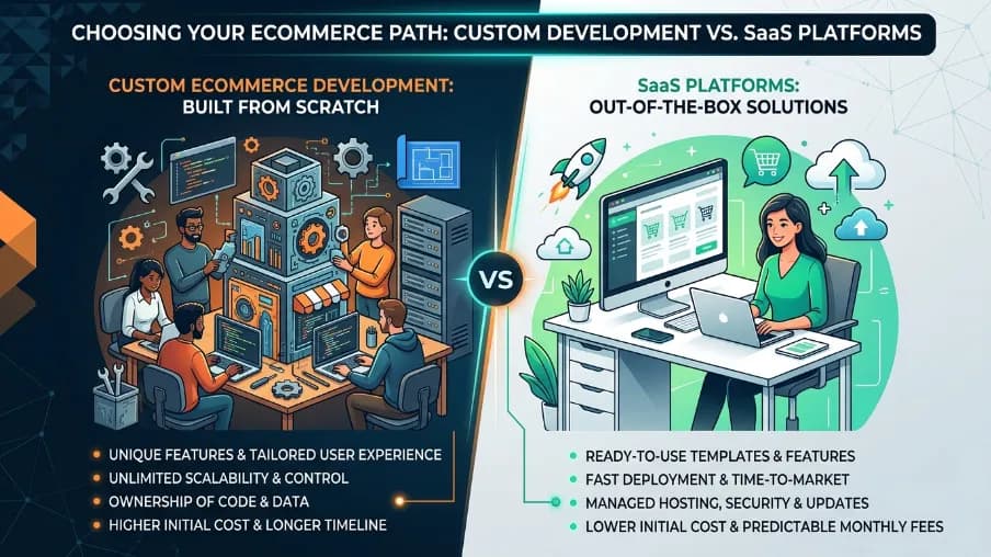 Custom Ecommerce Development vs SaaS Platforms (2026 Guide)