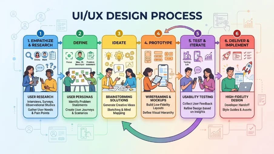 UI/UX Design Process Explained (2026 Guide)