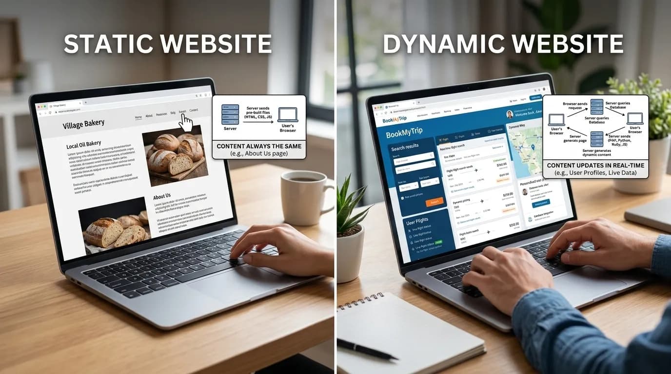 Static vs Dynamic Website: Pros, Cons & Costs